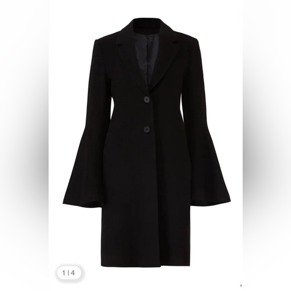 Derek Lam Jackets & Blazers - Derek Lam Black Bell Flare Sleeve 100% Wool Pea Coat Jacket Size Italy 40 US 4